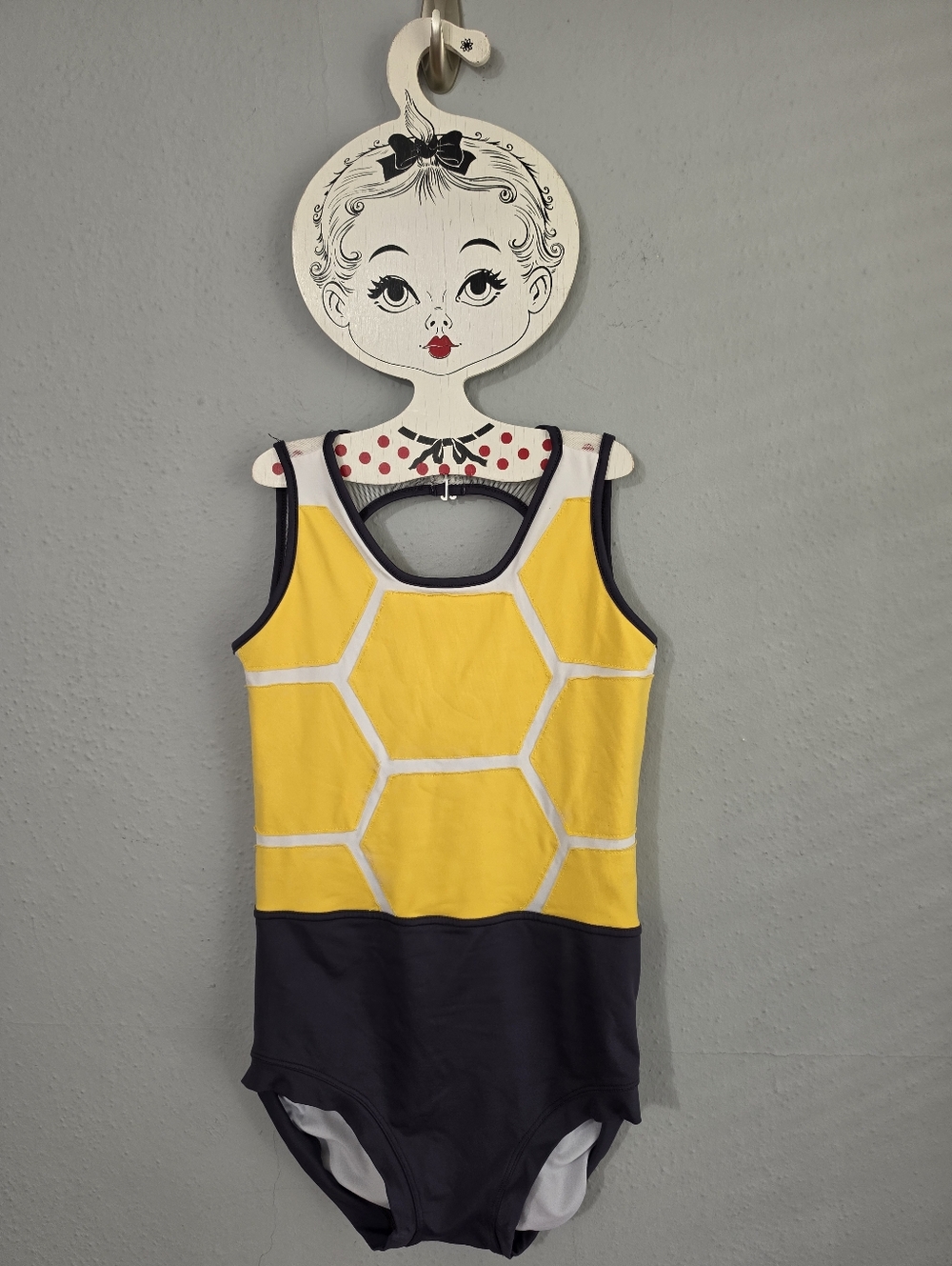 Tiger Friday Yellow and Black Open Back Leotard Size Med